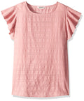 Women's Flutter Short Sleeve Shirt - Rose