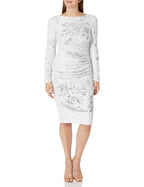 Dress the Population Women's Bodycon, White Multi, L