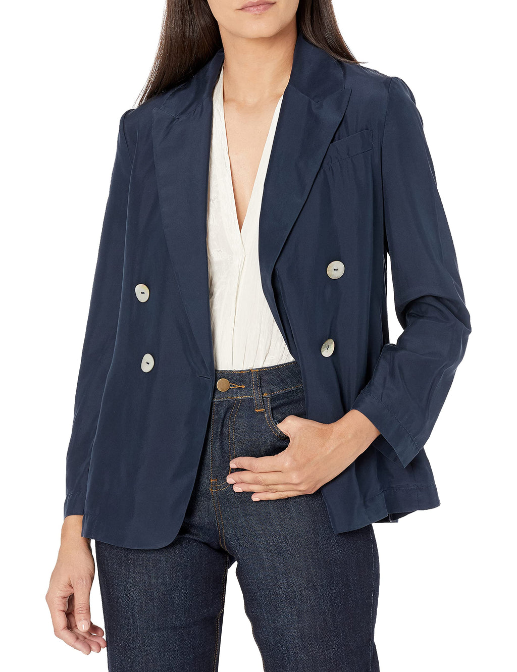 Vince Womens DRAPEY BLAZER,PALE WALNUT,6