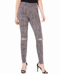 Rewash Juniors' Stevie Ripped Printed Skinny Jeans Grey Snake Print Size 11