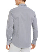 Michael Kors Men Casual Shirt Blue Size Medium M Striped Button Down