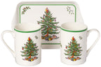 Spode 3 Piece Green Melamine Mug and Tray Set