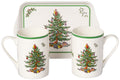 Spode 3 Piece Green Melamine Mug and Tray Set