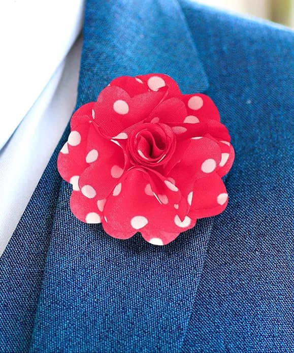 Polka Dot Flower Lapel Pin