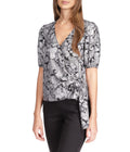 Michael Kors Foil Paisley Wrap Top Bone XS