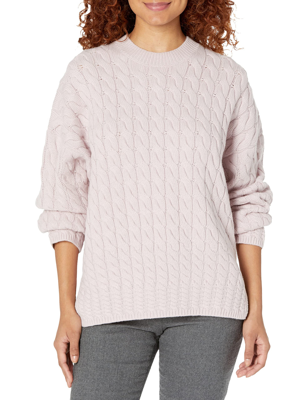 Theory Womens Karenia Cable-Knit Sweater, Dried Petal, Small US