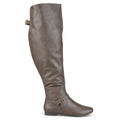 Brinley Co Women's BARN Over The Knee Boot, Taupe, 8.5 Regular US