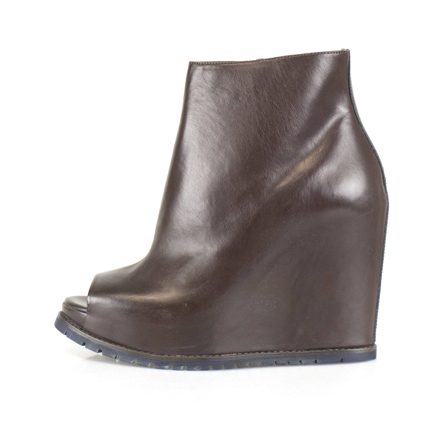 Women's Open Toe Booties Boots // Brown
