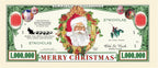 1000 TOTAL - Million Dollar Santa Claus Dollar Merry Christmas Holiday Bills