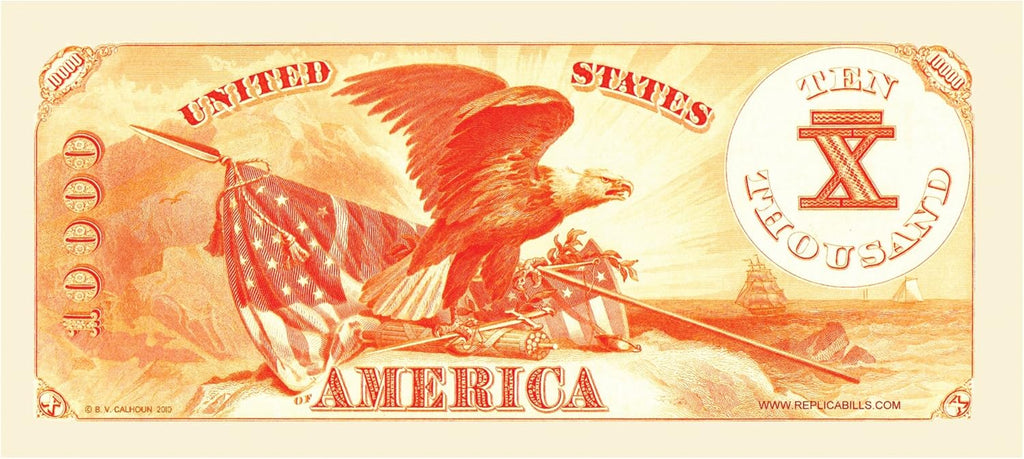 100 - $10,000.00 Ten Thousand Dollar Gold Certificate Novelty Bill Play Money