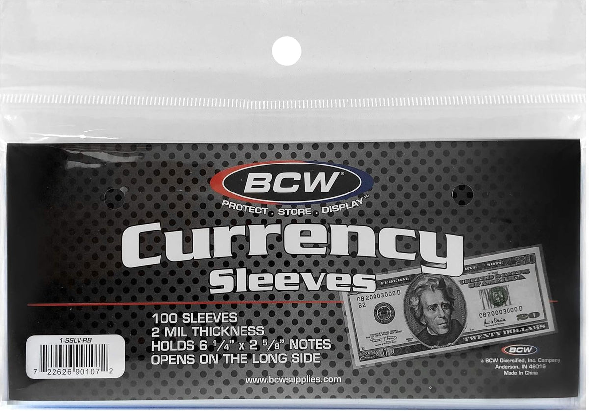 100 Pack - Regular Bill Currency Sleeves - Protect Your NOVELTY MONEY!