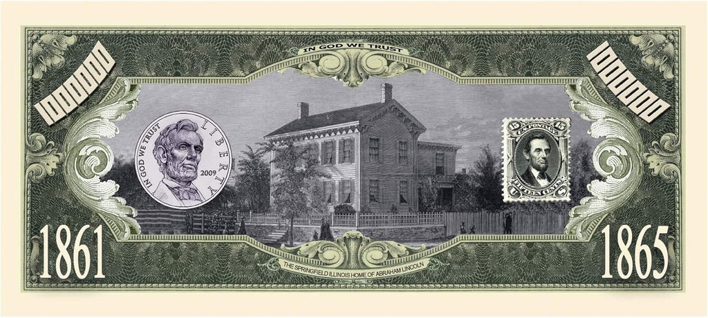 100 - President Abraham Lincoln Million Dollar Novelty Money Patriotic Bills