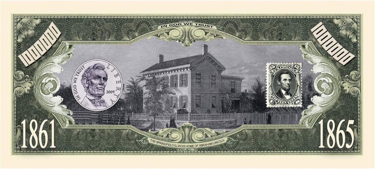 1000 - President Abraham Lincoln Million Dollar Novelty Money Patriotic Bills