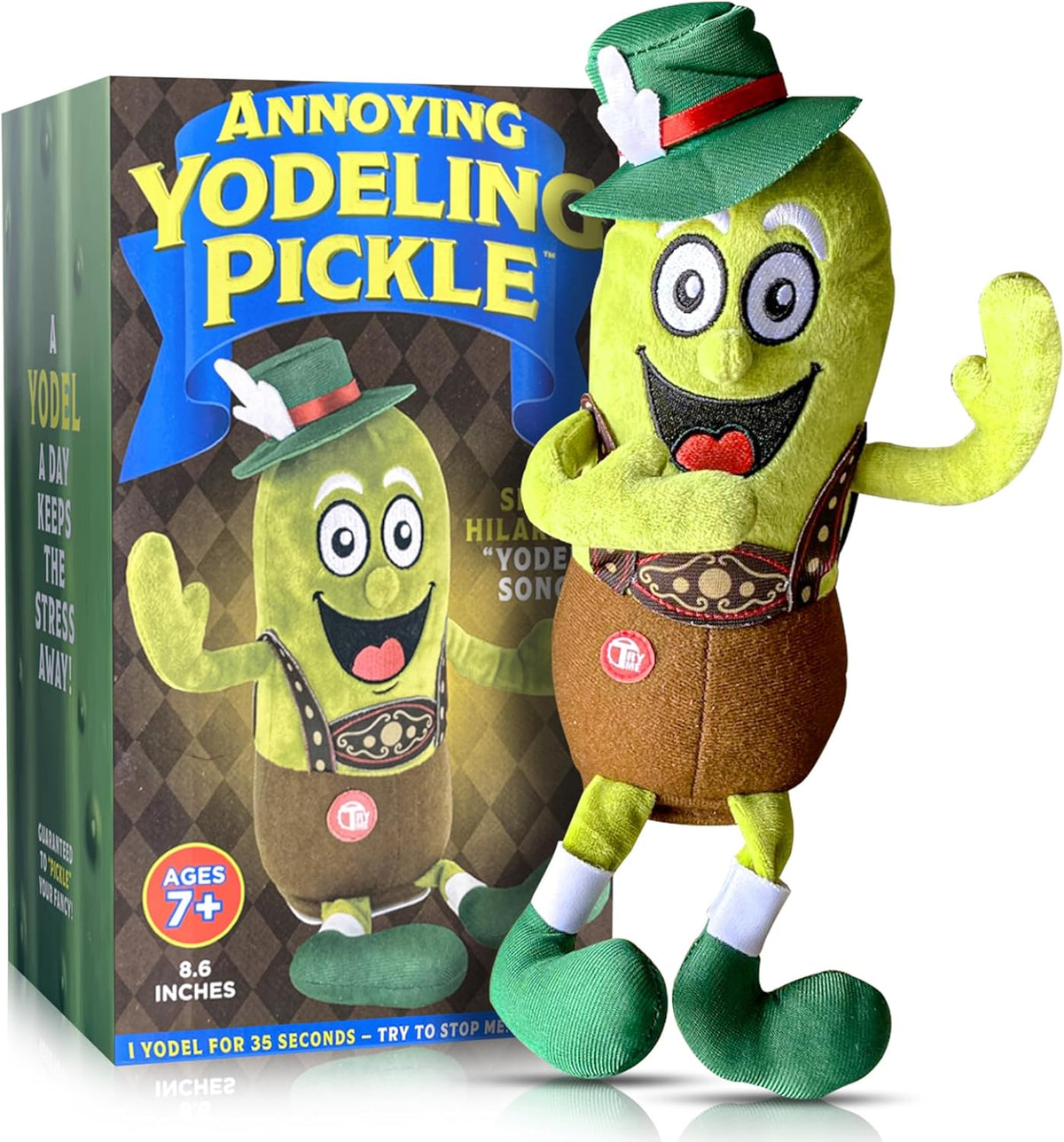 Annoying Yodeling Pickle - Hilarious Singing Plush Toy | Office Desk Prank Gift