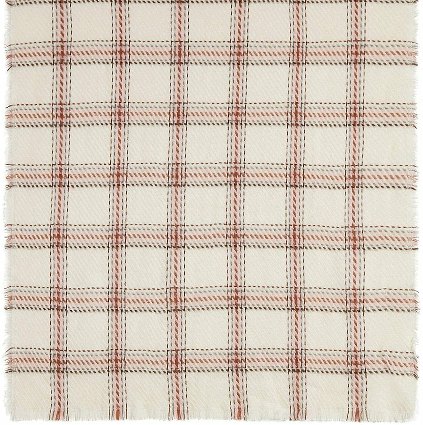 Cejon Heritage Plaid Blanket Scarf Creme