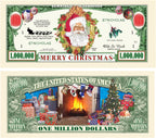 10 TOTAL - Million Dollar Santa Claus Dollar Merry Christmas Holiday Gift Bills