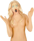 Adult Fabric Doll Mask with Attached Long Blonde Wig