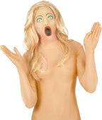 Adult Fabric Doll Mask with Attached Long Blonde Wig