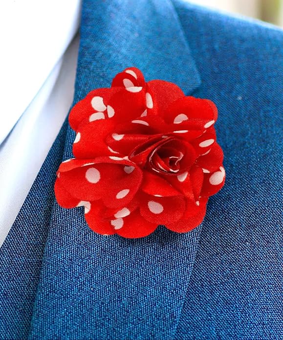 Polka Dot Flower Lapel Pin