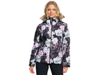 Roxy Jet Ski Womens Snow Jacket True Black Blurry Flower