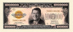 10  "Thanks A Million" Ronald Reagan Dollar Gold Certificate Banknote Bills