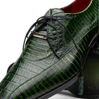 Moncalieri // Alligator + Cobra Skin Leather Oxfords // Green