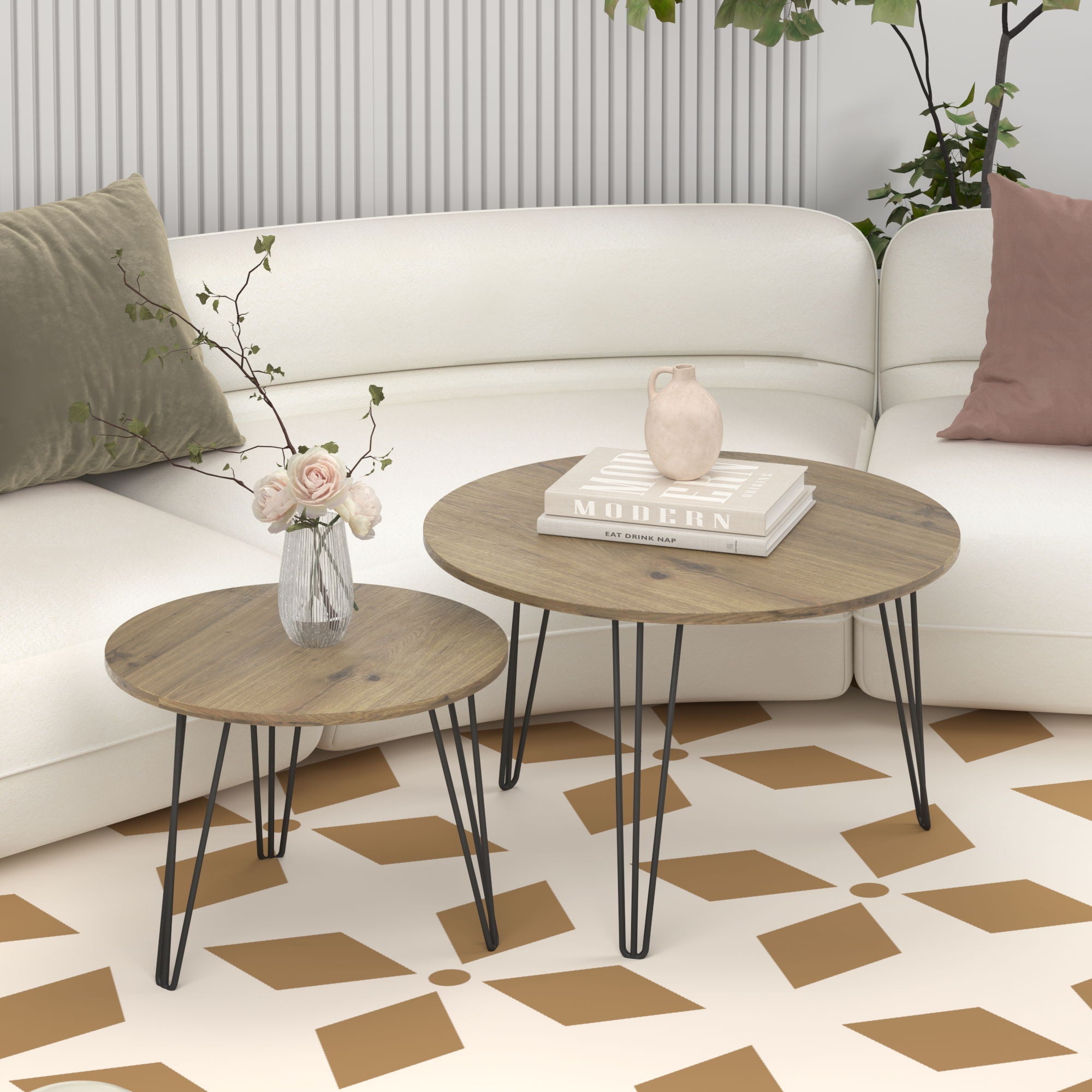 Round Nesting Coffee Table (Set of 2)