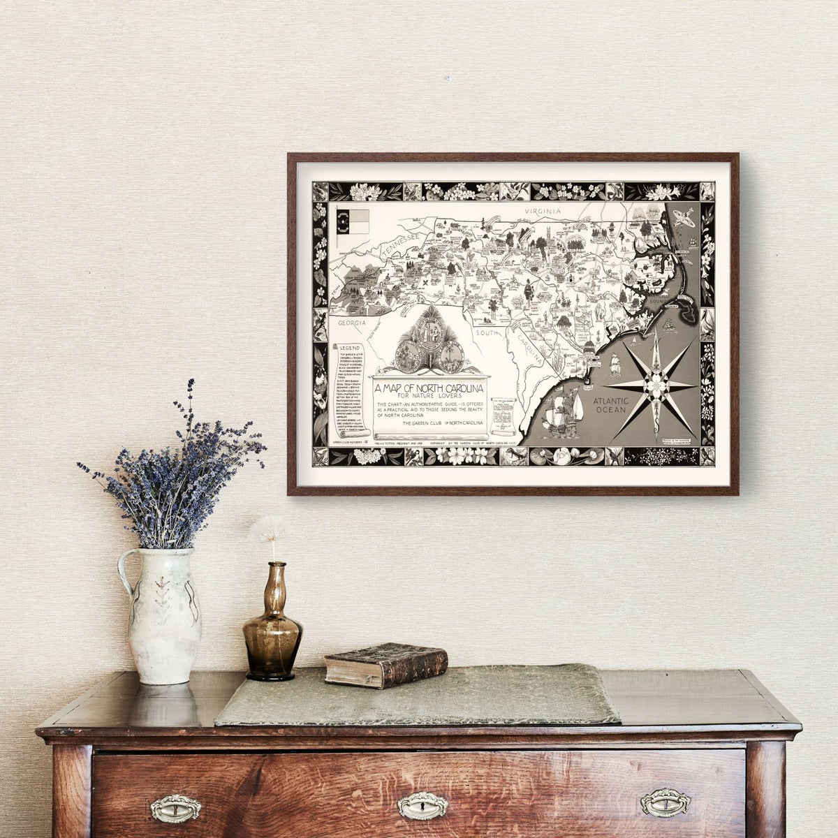 Vintage Map of North Carolina 1937