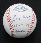 Gary Ward Signed/Auto Yankees 100th OML Baseball JSA Inscr 186873