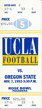 1992 UCLA Bruins vs. Oregon State Football Game Full Ticket 148682