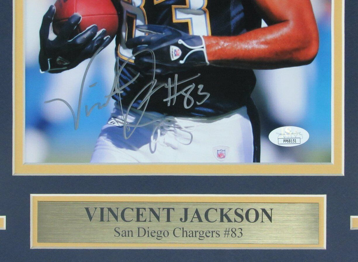 Vincent Jackson San Diego Chargers Signed/Auto 8x10 Photo Framed JSA 163339
