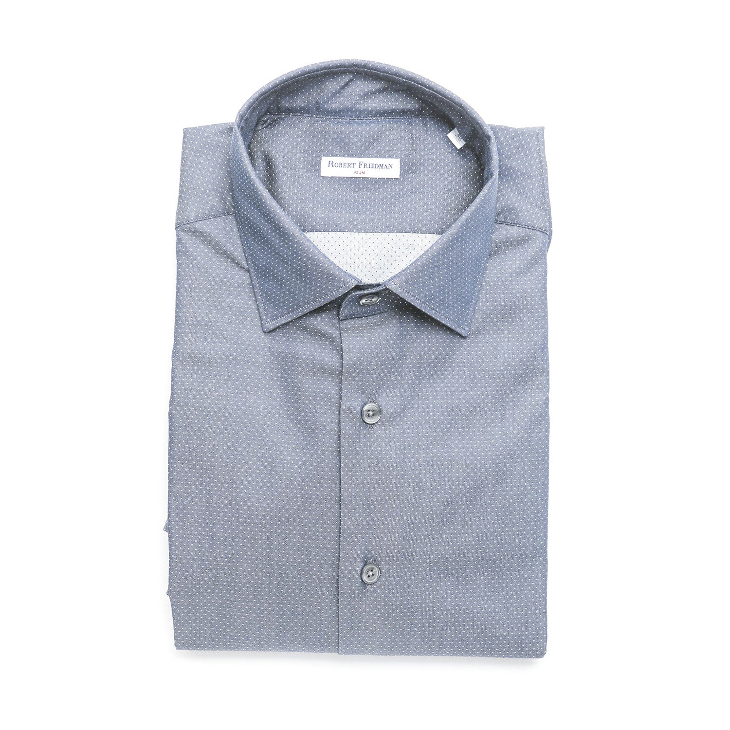 Hank Slim Medium Collar Shirt // Navy + White