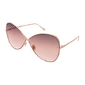Women's Oval FT0842S 28F Sunglasses // Gold + Light Brown
