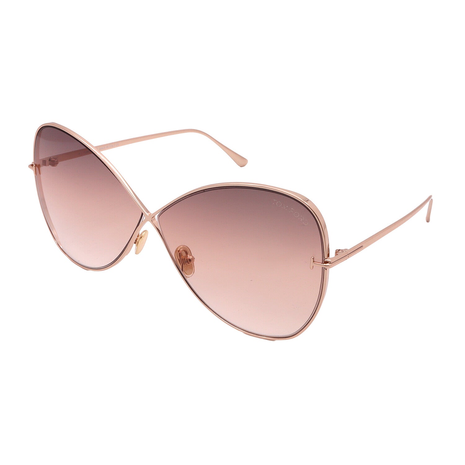 Women's Oval FT0842S 28F Sunglasses // Gold + Light Brown
