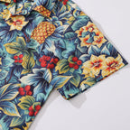 Tropical Hawaiian Shirt For Men Pineapples in the Jungle Shirt Camp Collar 100% Cotton