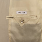 3 Roll 2 Button Trim Fit Cotton Suit // Tan