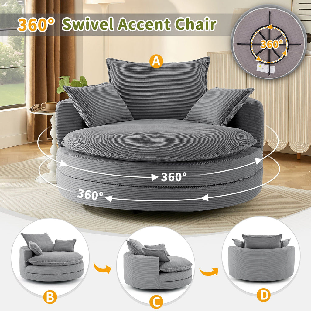 360° Swivel Accent Barrel Chair