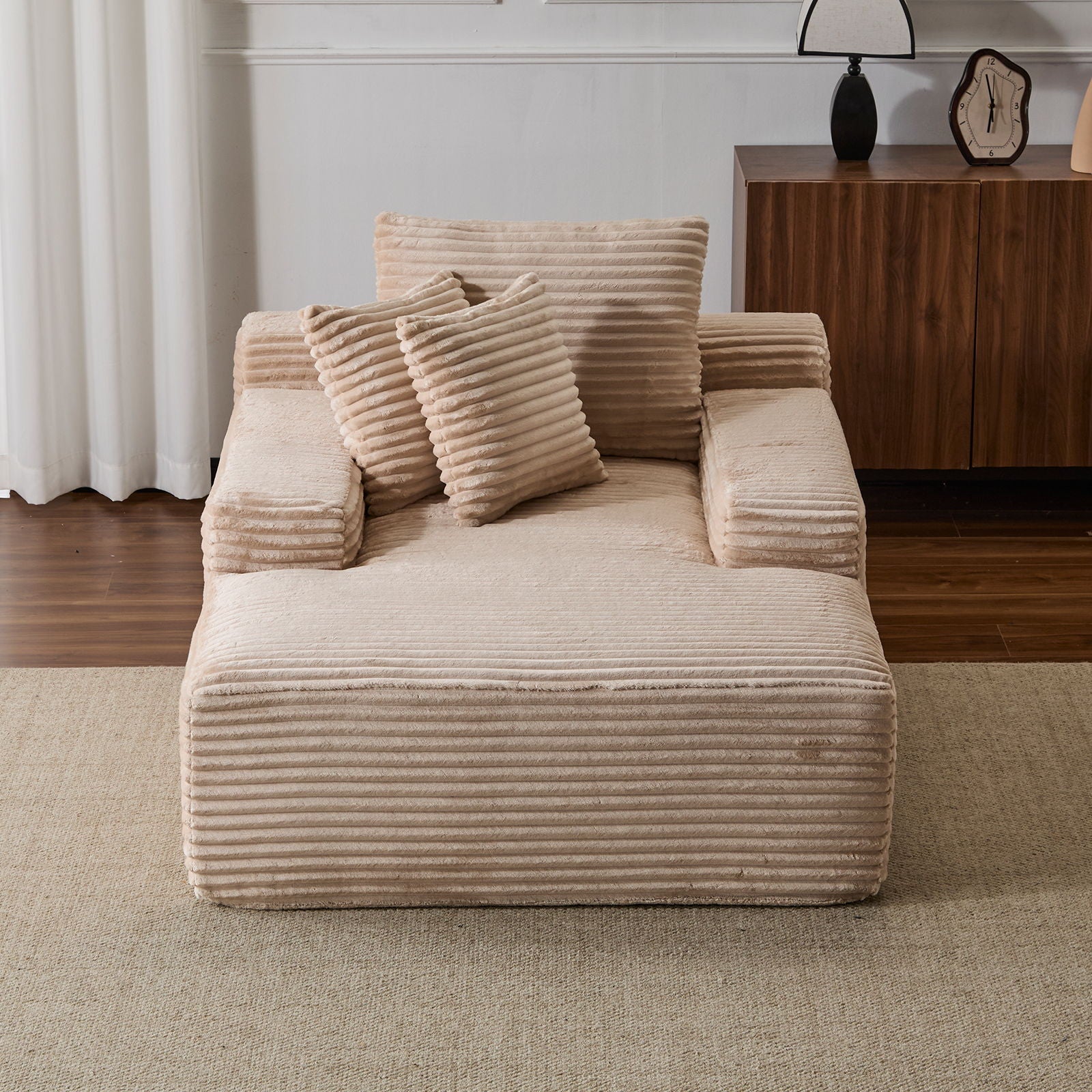 Oversized Chaise Lounge Chair Cozy Cloud Couch With 3 Throw