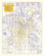 Vintage Map of Los Angeles, California 1946