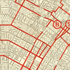 Vintage Map of Los Angeles, California 1914