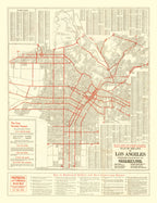 Vintage Map of Los Angeles, California 1914