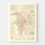 Vintage Map of Los Angeles, California 1914