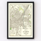 Vintage Map of Los Angeles, California 1908