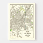 Vintage Map of Los Angeles, California 1908