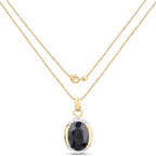 7.50 Carat Genuine Black Sapphire .925 Sterling Silver Pendant