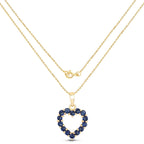 0.64 Carat Genuine Blue Sapphire 10K Yellow Gold  Pendant