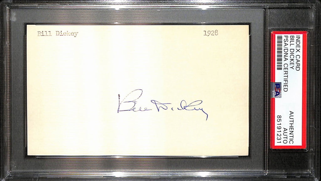 Bill Dickey HOF Signed/Auto 3x5 Index Card New York Yankees PSA/DNA 187229