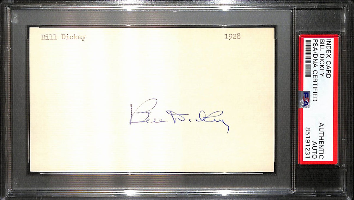 Bill Dickey HOF Signed/Auto 3x5 Index Card New York Yankees PSA/DNA 187229