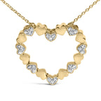 Gold Vermeil Diamond Accent Puffed Heart Pendant Necklace