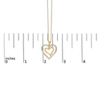 Gold Vermeil Diamond Accent Double Heart Pendant Necklace